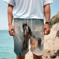 Running Wild Stallion Horse Print Men's Cargo Shorts