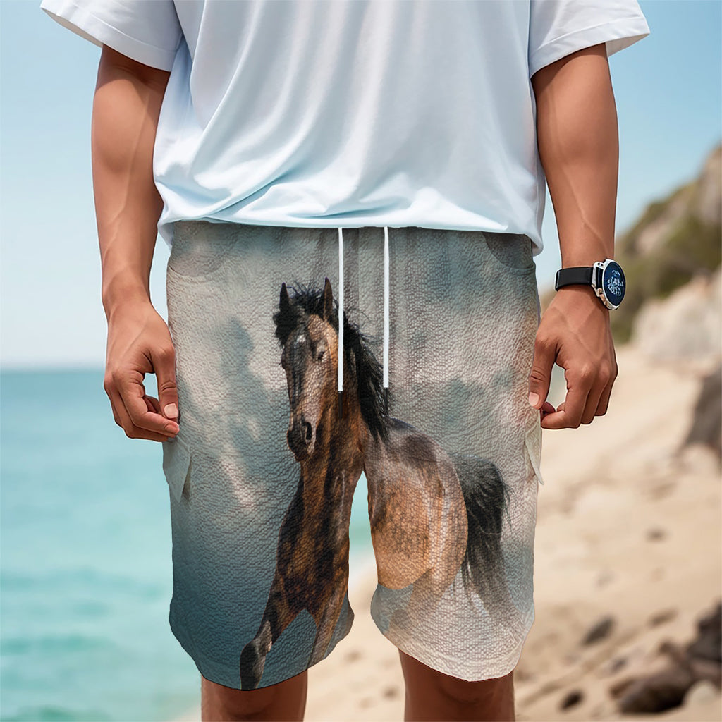Running Wild Stallion Horse Print Men's Cargo Shorts