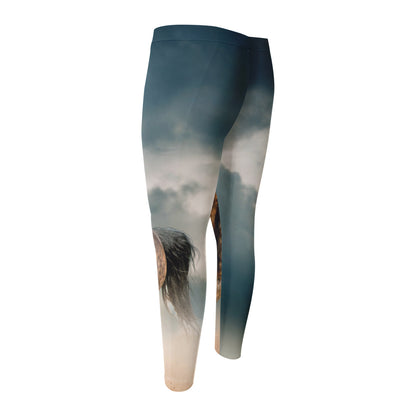 Running Wild Stallion Horse Print Men's Compression Pants