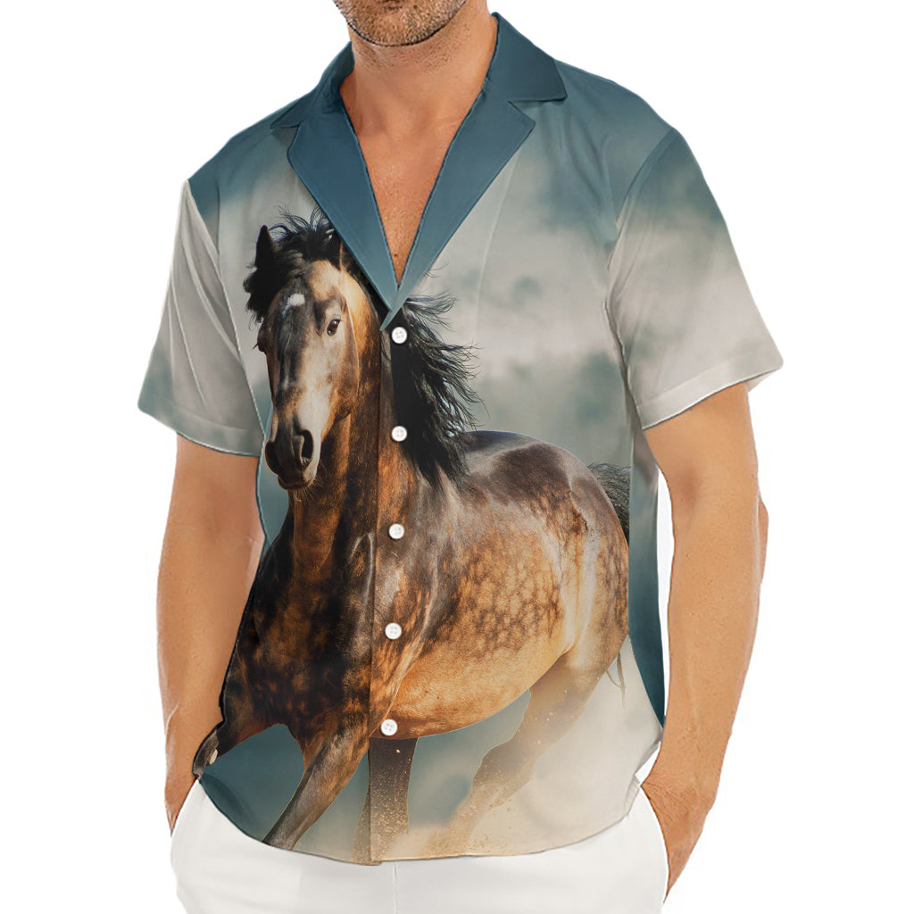 Running Wild Stallion Horse Print Men's Deep V-Neck Shirt
