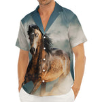 Running Wild Stallion Horse Print Men's Deep V-Neck Shirt
