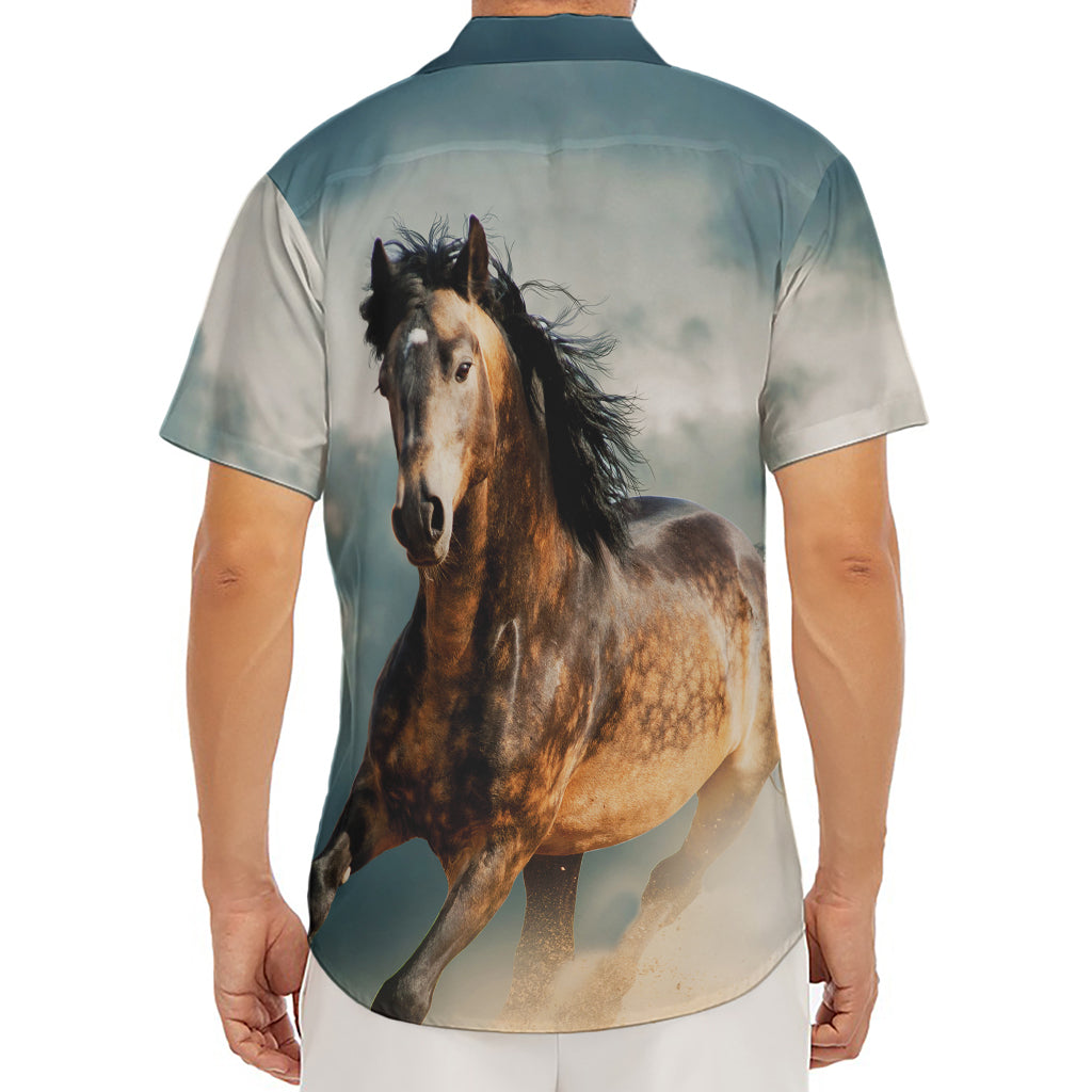 Running Wild Stallion Horse Print Men's Deep V-Neck Shirt
