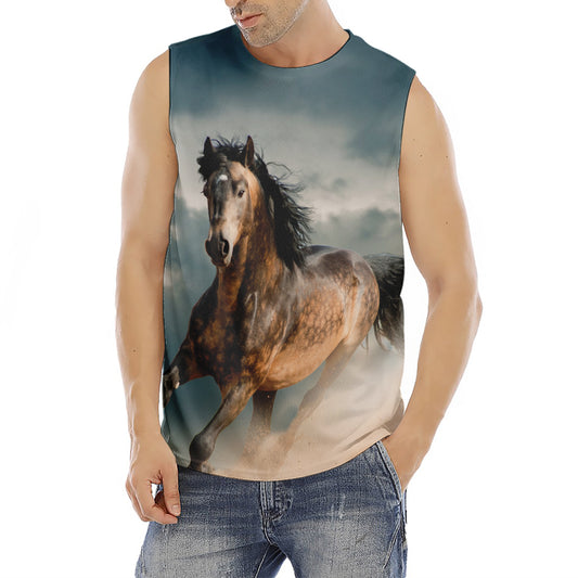 Running Wild Stallion Horse Print Men's Fitness Tank Top