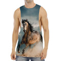Running Wild Stallion Horse Print Men's Muscle Tank Top