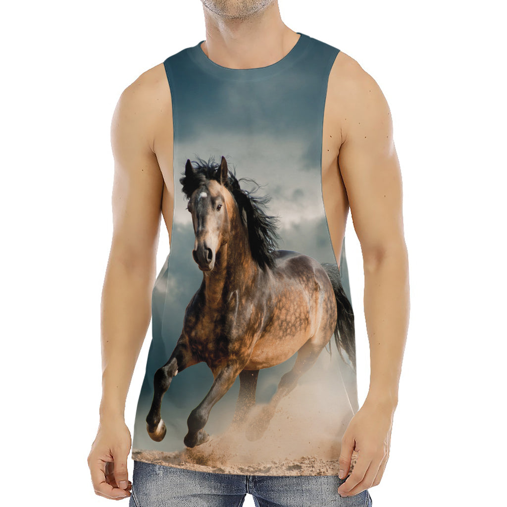 Running Wild Stallion Horse Print Men's Muscle Tank Top