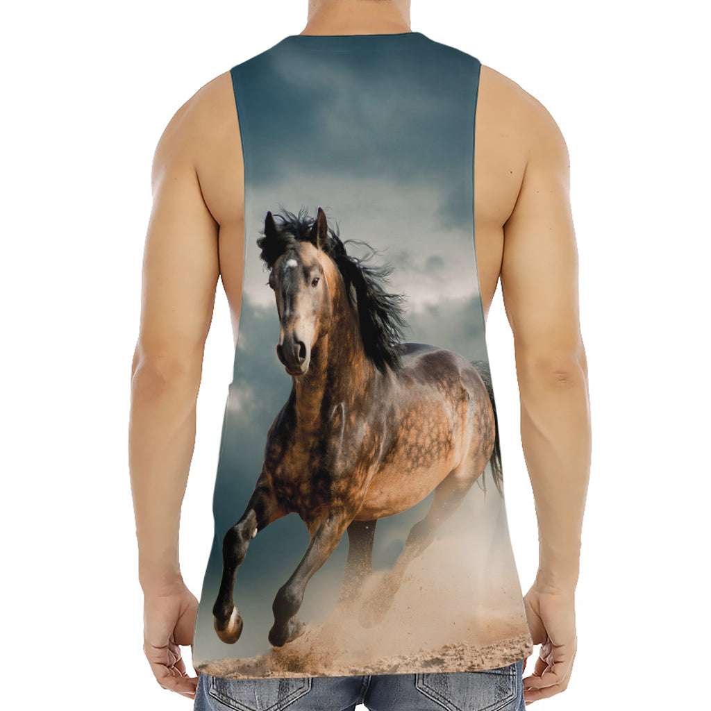 Running Wild Stallion Horse Print Men's Muscle Tank Top