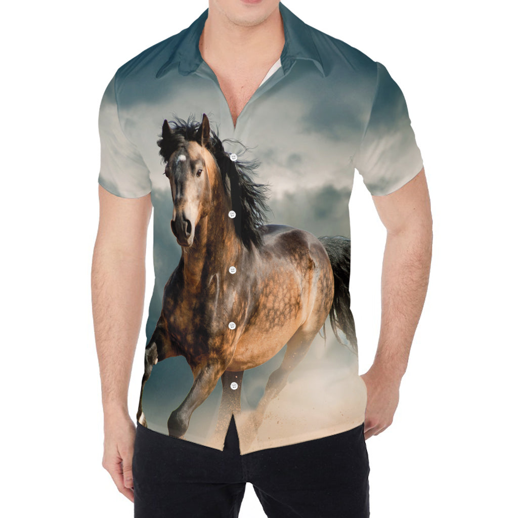 Running Wild Stallion Horse Print Men's Shirt