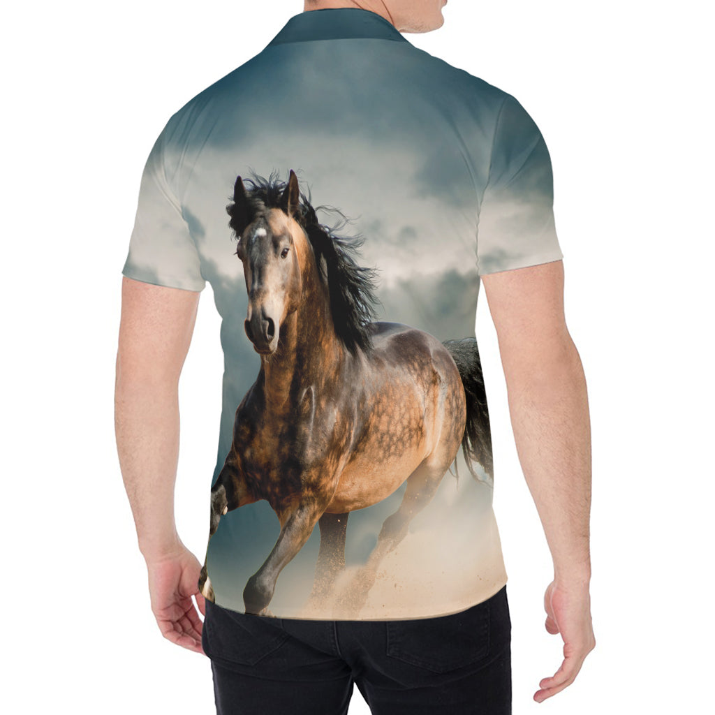 Running Wild Stallion Horse Print Men's Shirt