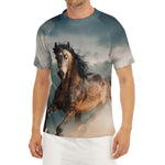 Running Wild Stallion Horse Print Men's Short Sleeve Rash Guard