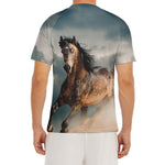 Running Wild Stallion Horse Print Men's Short Sleeve Rash Guard