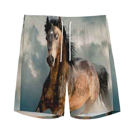 Running Wild Stallion Horse Print Men's Sports Shorts