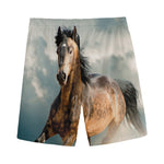 Running Wild Stallion Horse Print Men's Sports Shorts