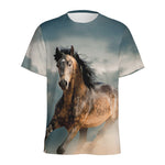 Running Wild Stallion Horse Print Men's Sports T-Shirt