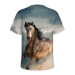 Running Wild Stallion Horse Print Men's Sports T-Shirt