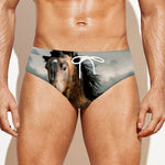 Running Wild Stallion Horse Print Men's Swim Briefs