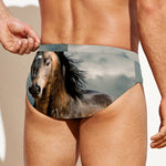 Running Wild Stallion Horse Print Men's Swim Briefs