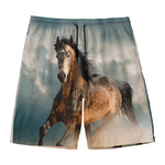 Running Wild Stallion Horse Print Men's Swim Trunks