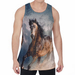 Running Wild Stallion Horse Print Men's Velvet Tank Top