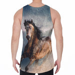 Running Wild Stallion Horse Print Men's Velvet Tank Top