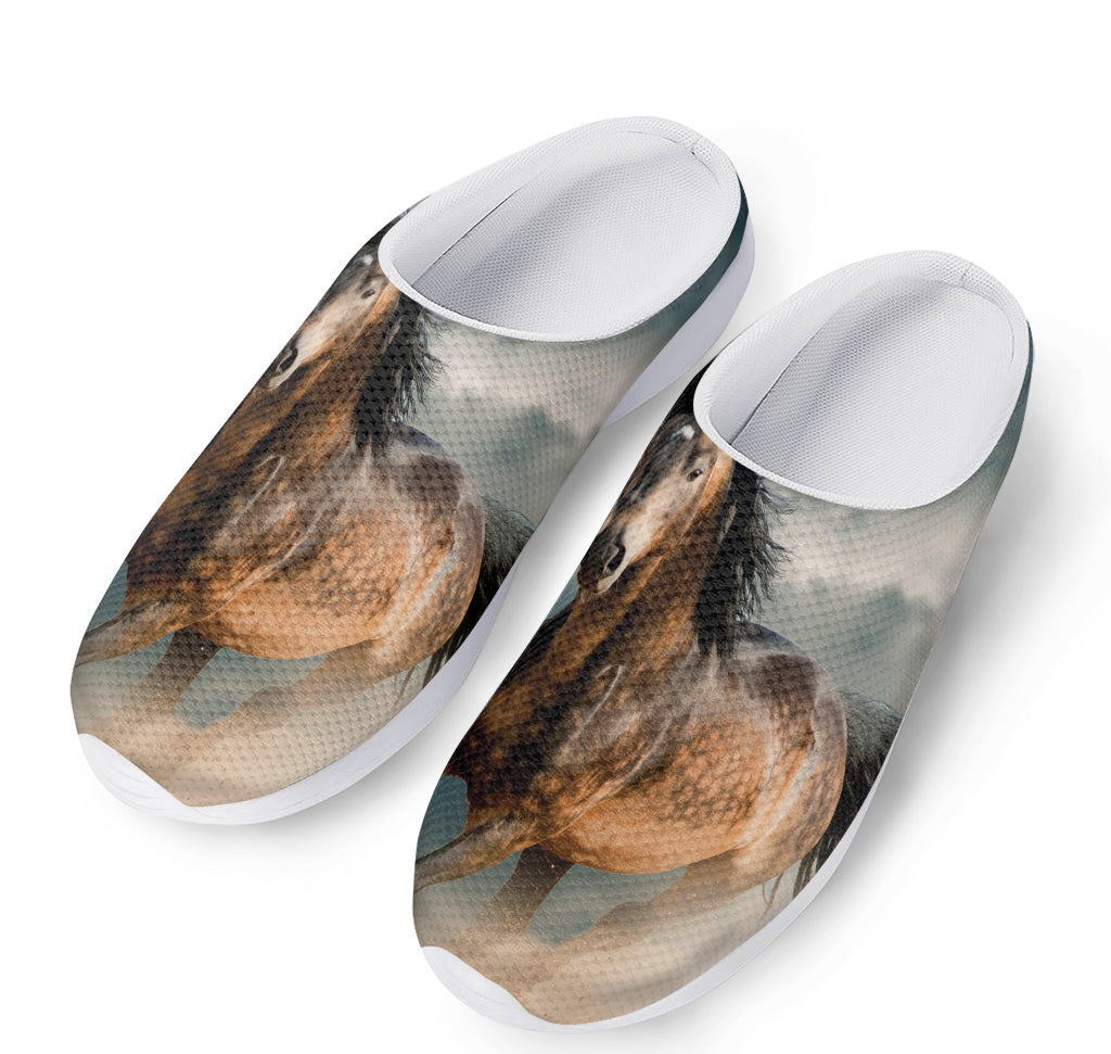 Running Wild Stallion Horse Print Mesh Casual Shoes