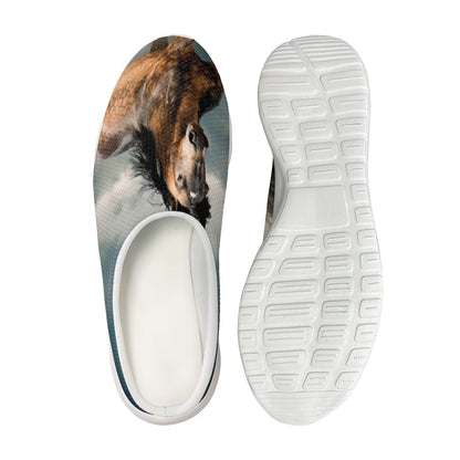Running Wild Stallion Horse Print Mesh Casual Shoes