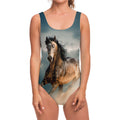 Running Wild Stallion Horse Print One Piece Swimsuit