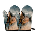 Running Wild Stallion Horse Print Oven Mitts