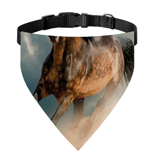 Running Wild Stallion Horse Print Over The Collar Dog Bandana