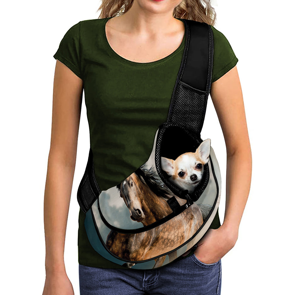 Running Wild Stallion Horse Print Pet Sling Carrier