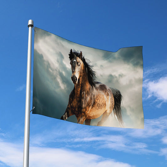 Running Wild Stallion Horse Print Polyester Flag