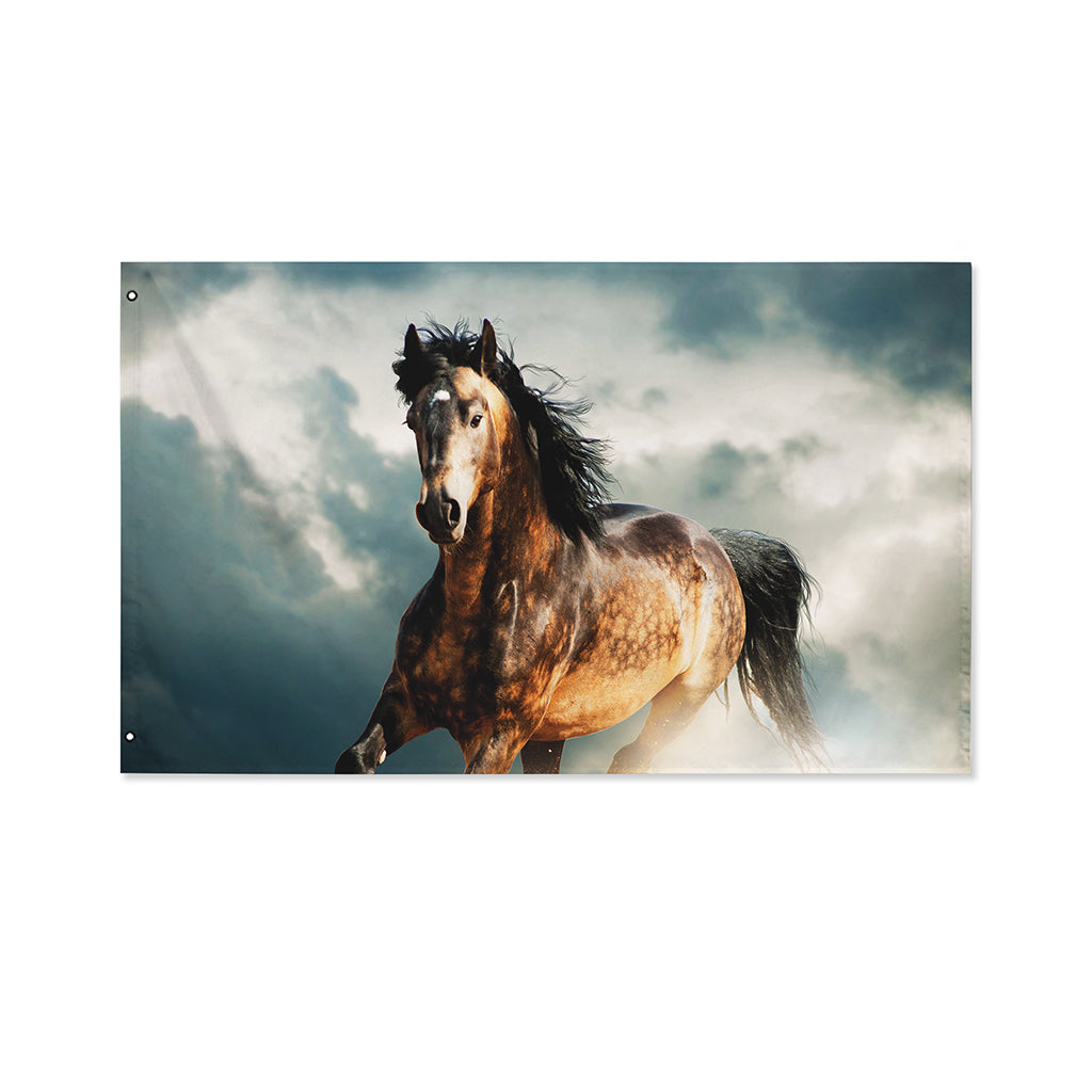 Running Wild Stallion Horse Print Polyester Flag