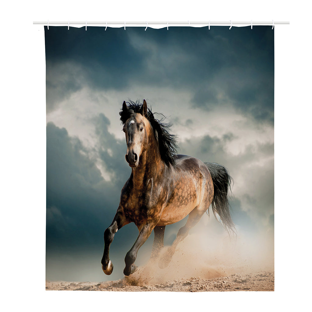 Running Wild Stallion Horse Print Polyester Shower Curtain