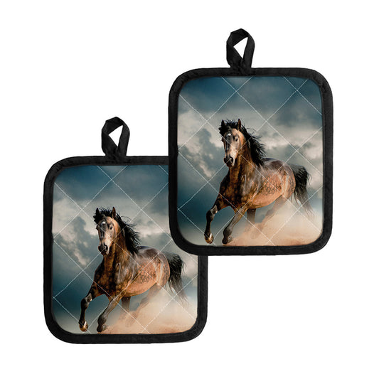 Running Wild Stallion Horse Print Pot Holders