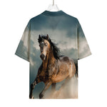 Running Wild Stallion Horse Print Rayon Hawaiian Shirt