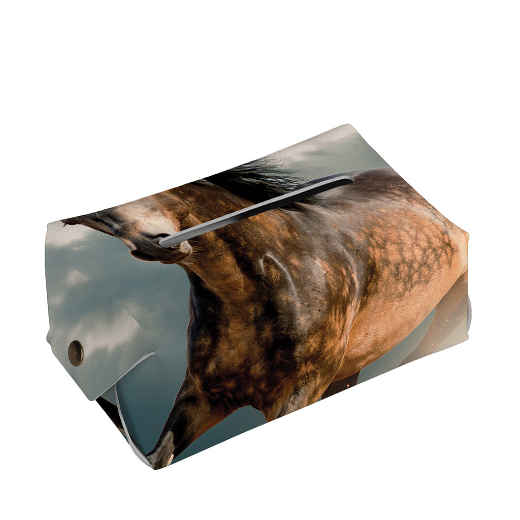 Running Wild Stallion Horse Print Rectangle Tissue Box Cover