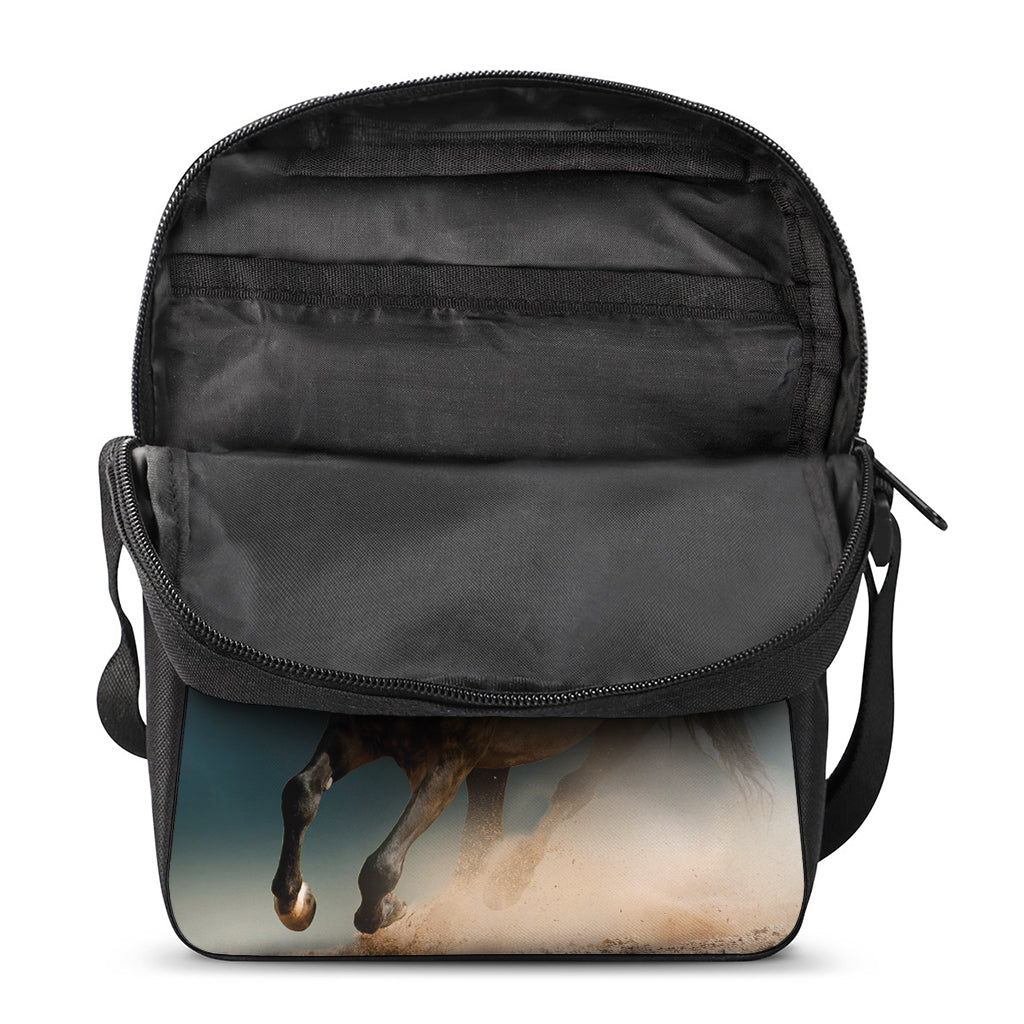 Running Wild Stallion Horse Print Rectangular Crossbody Bag