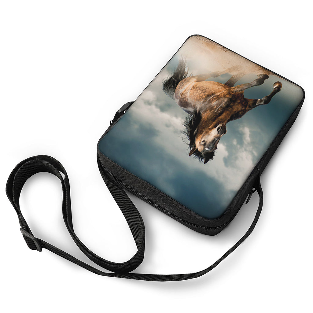 Running Wild Stallion Horse Print Rectangular Crossbody Bag