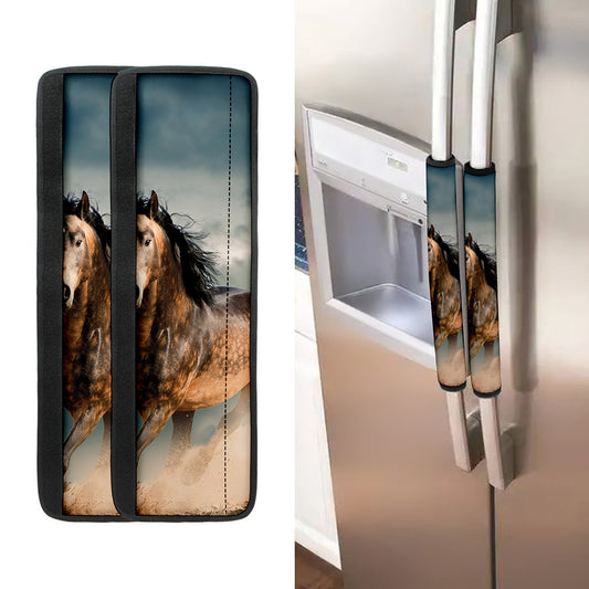 Running Wild Stallion Horse Print Refrigerator Handle Covers