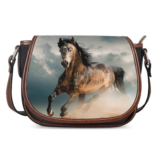 Running Wild Stallion Horse Print Saddle Bag