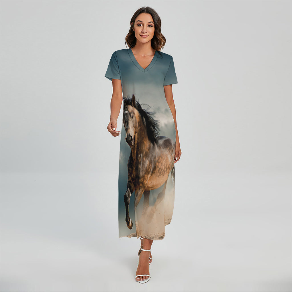 horse print maxi dress Running Wild Stallion Short Sleeve Swim Collection:Waverly Covers Add this versatile white PRETTYGARDEN Women's Floral Maxi Colour:Cloud Grey