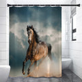 Running Wild Stallion Horse Print Shower Curtain