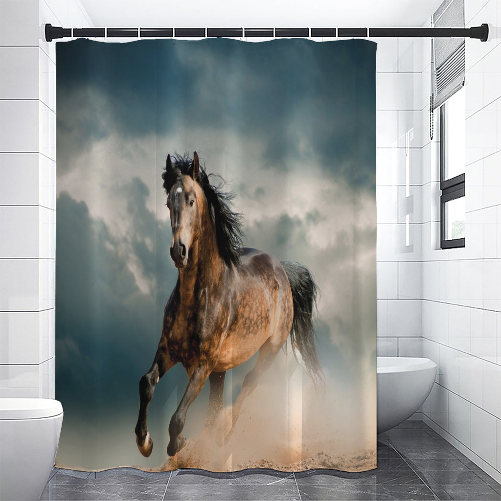 Running Wild Stallion Horse Print Shower Curtain