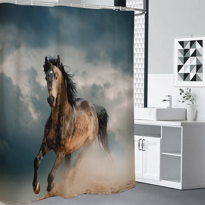 Running Wild Stallion Horse Print Shower Curtain