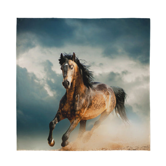 Running Wild Stallion Horse Print Silk Bandana