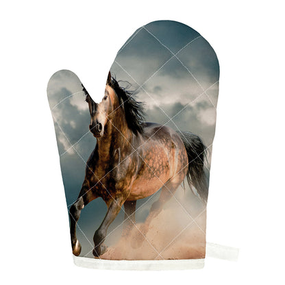 Running Wild Stallion Horse Print Single Oven Mitt