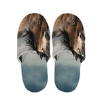 Running Wild Stallion Horse Print Slippers