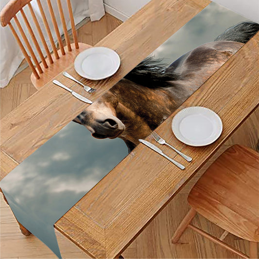 Running Wild Stallion Horse Print Table Runner
