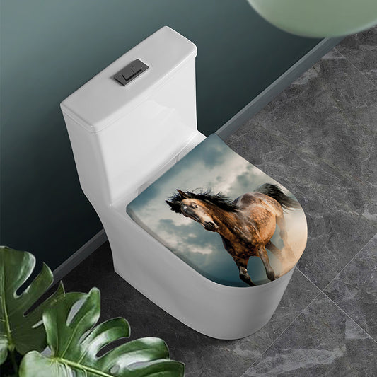 Running Wild Stallion Horse Print Toilet Lid Cover