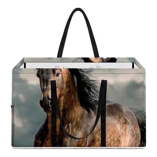 Running Wild Stallion Horse Print Utility Tote Bag
