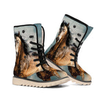 Running Wild Stallion Horse Print Winter Boots